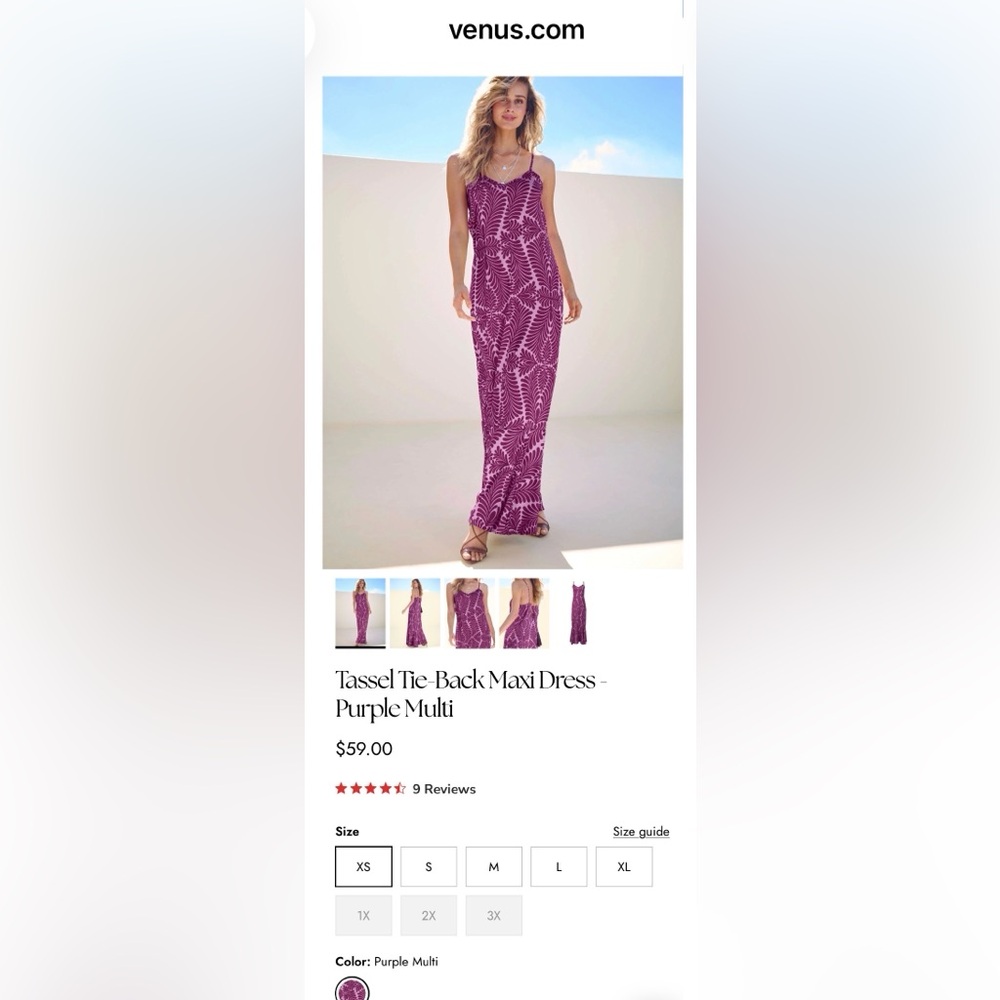 Venus Tassel Tie-Back Maxi Dress